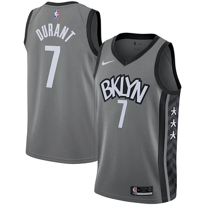 Men's Nike Kevin Durant Gray Brooklyn Nets 2019/2020 Swingman Jersey - Statement Edition