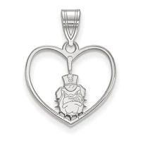 Women's Citadel Bulldogs Sterling Silver Logo Heart Pendant