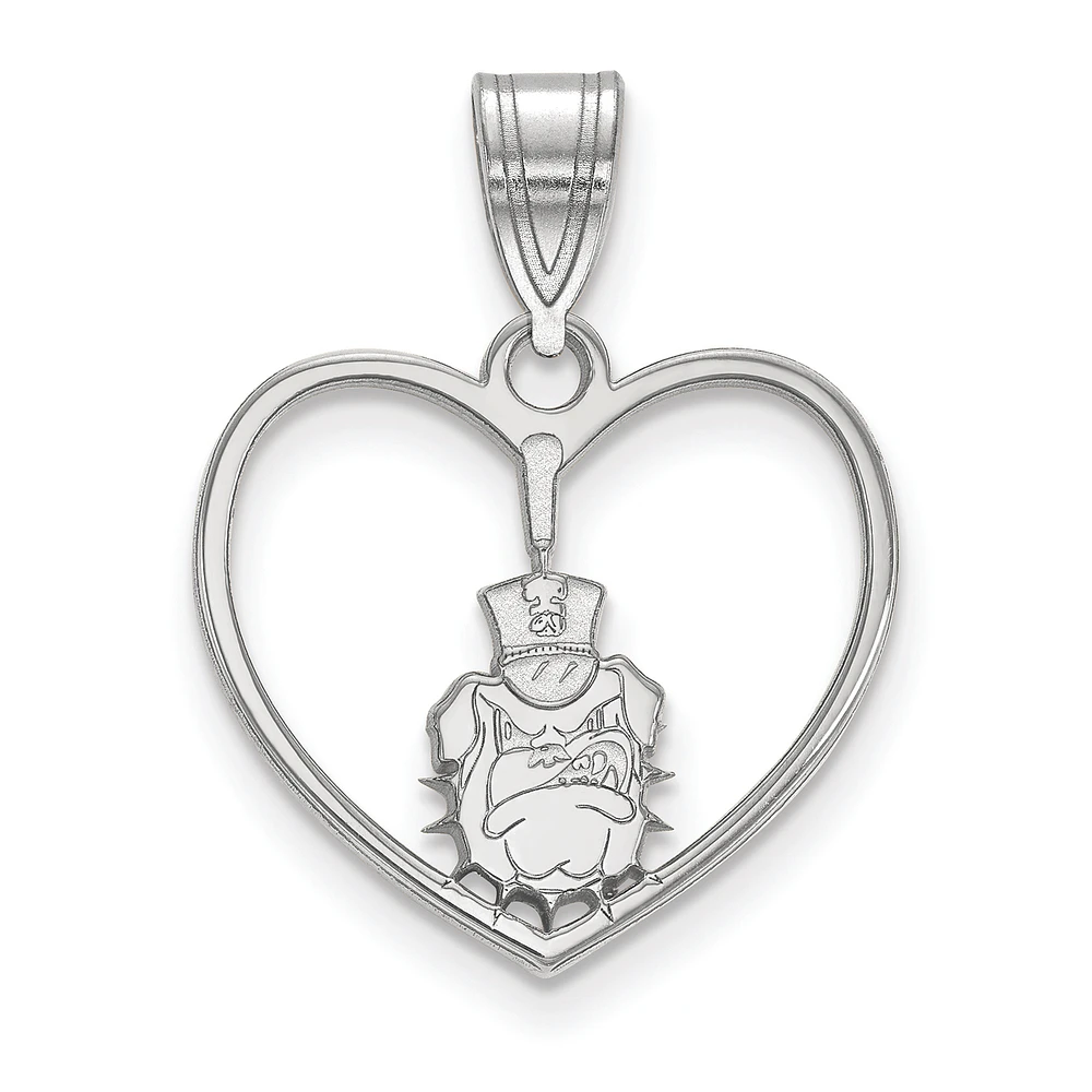 Women's Citadel Bulldogs Sterling Silver Logo Heart Pendant