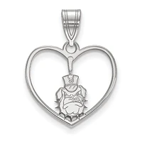 Women's Citadel Bulldogs Sterling Silver Logo Heart Pendant