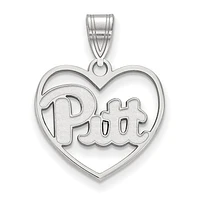 Women's Pitt Panthers Sterling Silver Logo Heart Pendant