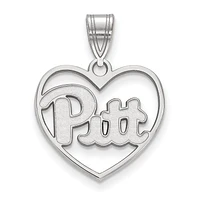 Women's Pitt Panthers Sterling Silver Logo Heart Pendant