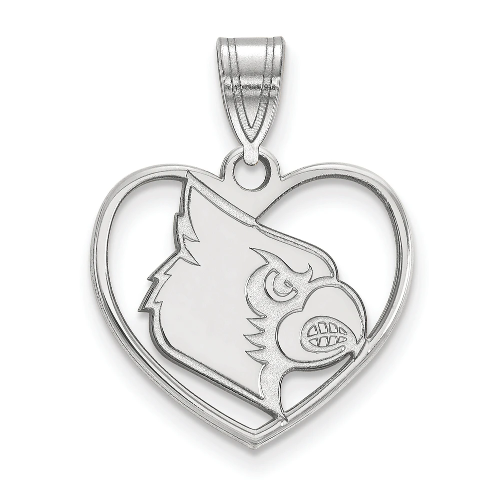 Women's Louisville Cardinals Sterling Silver Logo Heart Pendant