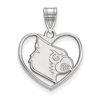 Women's Louisville Cardinals Sterling Silver Logo Heart Pendant