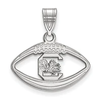 Women's South Carolina Gamecocks Sterling Silver Logo Football Pendant