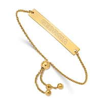 Women's Georgia Bulldogs Sterling Silver Gold-Plated Adjustable Bar Bracelet