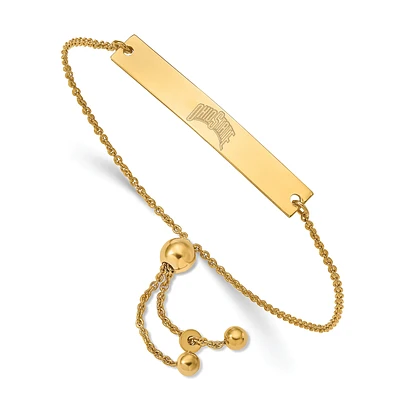 Women's Ohio State Buckeyes Sterling Silver Gold-Plated Adjustable Bar Bracelet