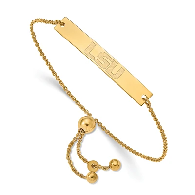 Women's LSU Tigers Sterling Silver Gold-Plated Adjustable Bar Bracelet