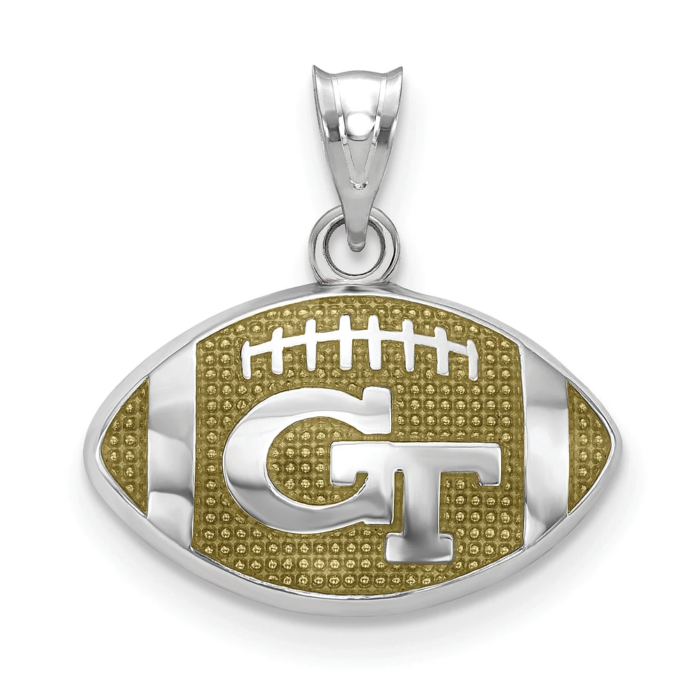 Women's Georgia Tech Yellow Jackets Sterling Silver Enameled Football Logo Pendant