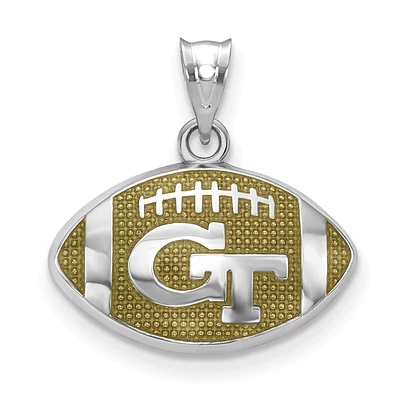 Women's Georgia Tech Yellow Jackets Sterling Silver Enameled Football Logo Pendant
