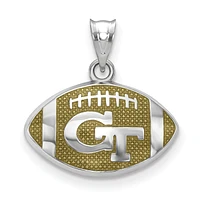 Women's Georgia Tech Yellow Jackets Sterling Silver Enameled Football Logo Pendant