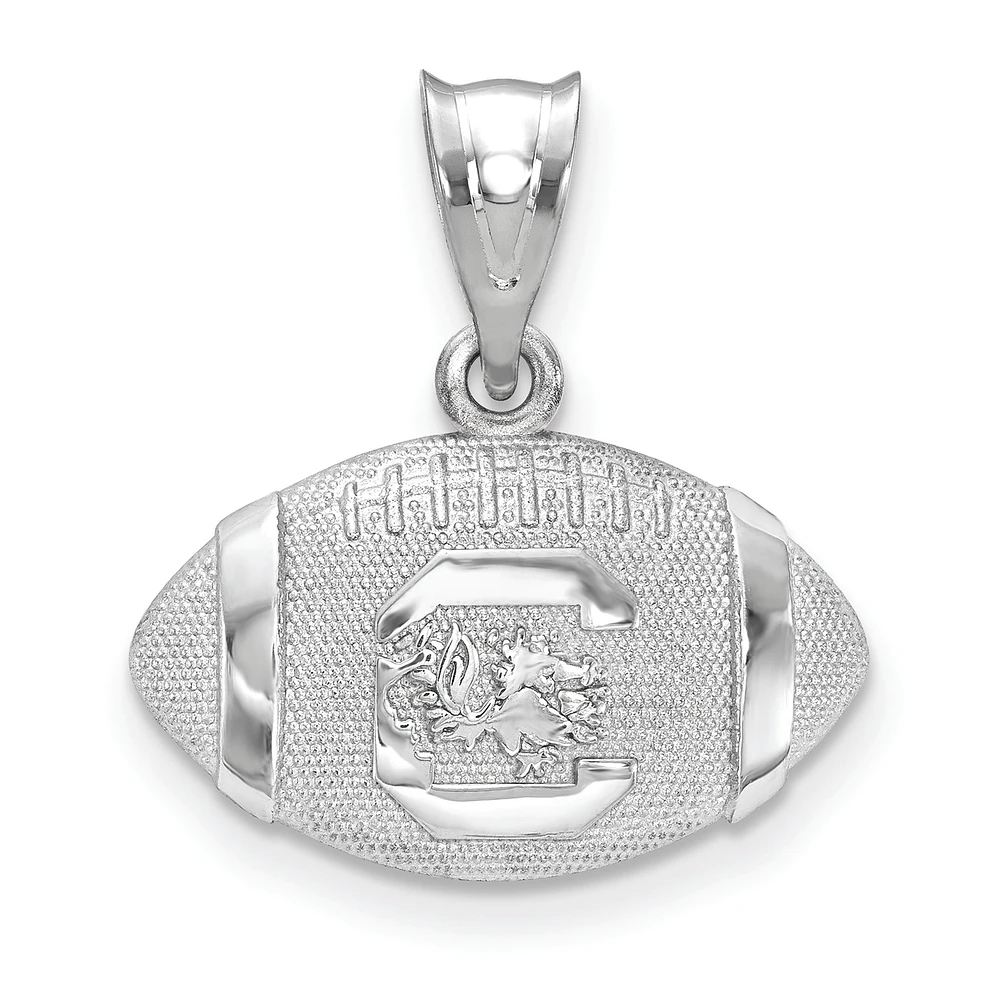Women's South Carolina Gamecocks Sterling Silver 3D Football Logo Pendant