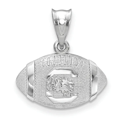 Women's South Carolina Gamecocks Sterling Silver 3D Football Logo Pendant
