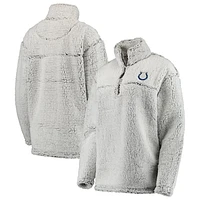 Women's Gray Indianapolis Colts Sherpa Quarter-Zip Pullover Jacket