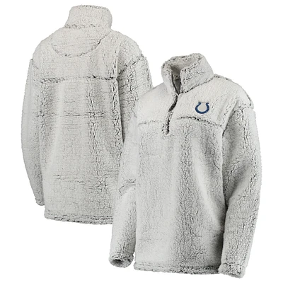 Women's Gray Indianapolis Colts Sherpa Quarter-Zip Pullover Jacket