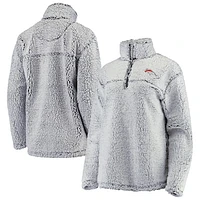 Women's G-III 4Her by Carl Banks Gray Denver Broncos Sherpa Quarter-Zip Pullover Jacket