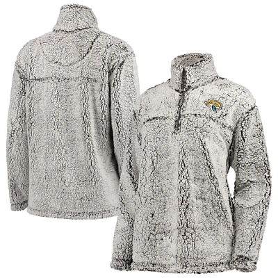 Women's G-III 4Her by Carl Banks Gray Jacksonville Jaguars Sherpa Quarter-Zip Pullover Jacket