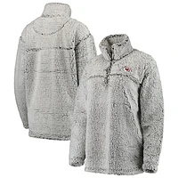 Women's Gray Kansas City Chiefs Sherpa Quarter-Zip Pullover Jacket