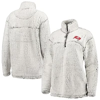 Women's G-III 4Her by Carl Banks Gray Tampa Bay Buccaneers Sherpa Quarter-Zip Pullover Jacket