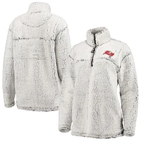 Women's G-III 4Her by Carl Banks Gray Tampa Bay Buccaneers Sherpa Quarter-Zip Pullover Jacket