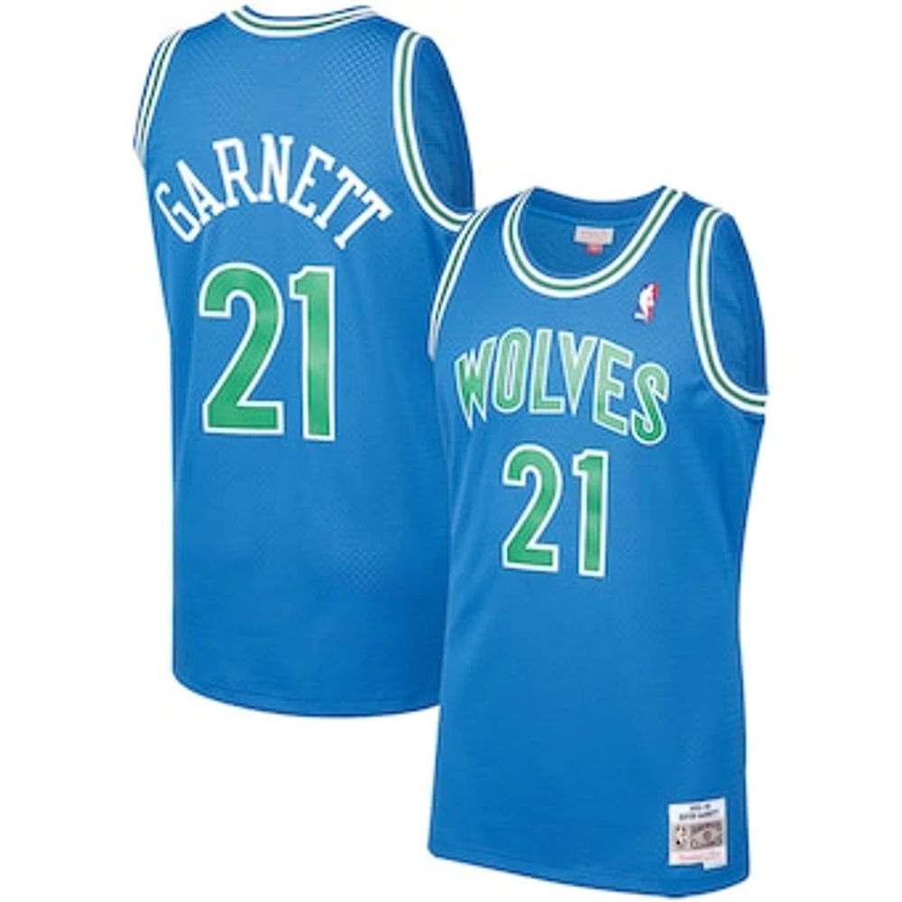 Men's Mitchell & Ness Kevin Garnett Blue Minnesota Timberwolves 1995/96 Hardwood Classics Swingman Jersey