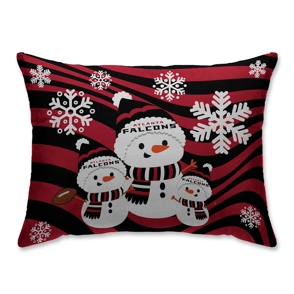 Atlanta Falcons 20'' x 26'' Holiday Team Snowman Bed Pillow