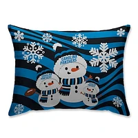 Carolina Panthers 20'' x 26'' Holiday Team Snowman Bed Pillow