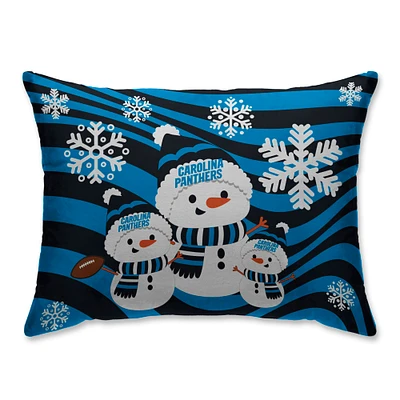Carolina Panthers 20'' x 26'' Holiday Team Snowman Bed Pillow