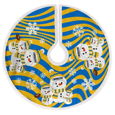 Los Angeles Chargers Snowman Sherpa Christmas Tree Skirt