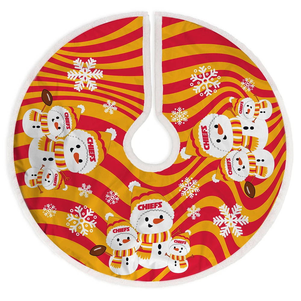 Kansas City Chiefs Snowman Sherpa Christmas Tree Skirt
