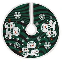 New York Jets Snowman Sherpa Christmas Tree Skirt