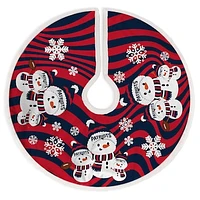 New England Patriots Snowman Sherpa Christmas Tree Skirt