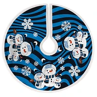 Carolina Panthers Snowman Sherpa Christmas Tree Skirt