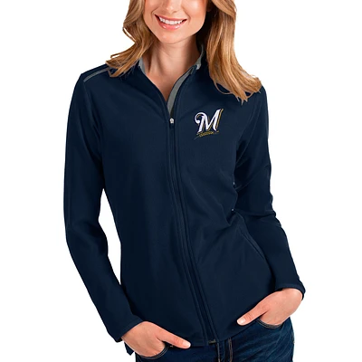 Women's Antigua Navy Milwaukee Brewers Glacier Full-Zip Jacket