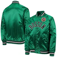 Youth Mitchell & Ness Kelly Green Boston Celtics Hardwood Classics Satin Raglan Full-Snap Jacket