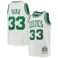 Youth Mitchell & Ness Larry Bird White Boston Celtics 1985-86 Hardwood Classics Swingman Throwback Jersey