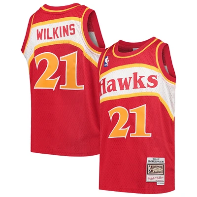 Youth Mitchell & Ness Dominique Wilkins Red Atlanta Hawks 1986/87 Hardwood Classics Swingman Throwback Jersey