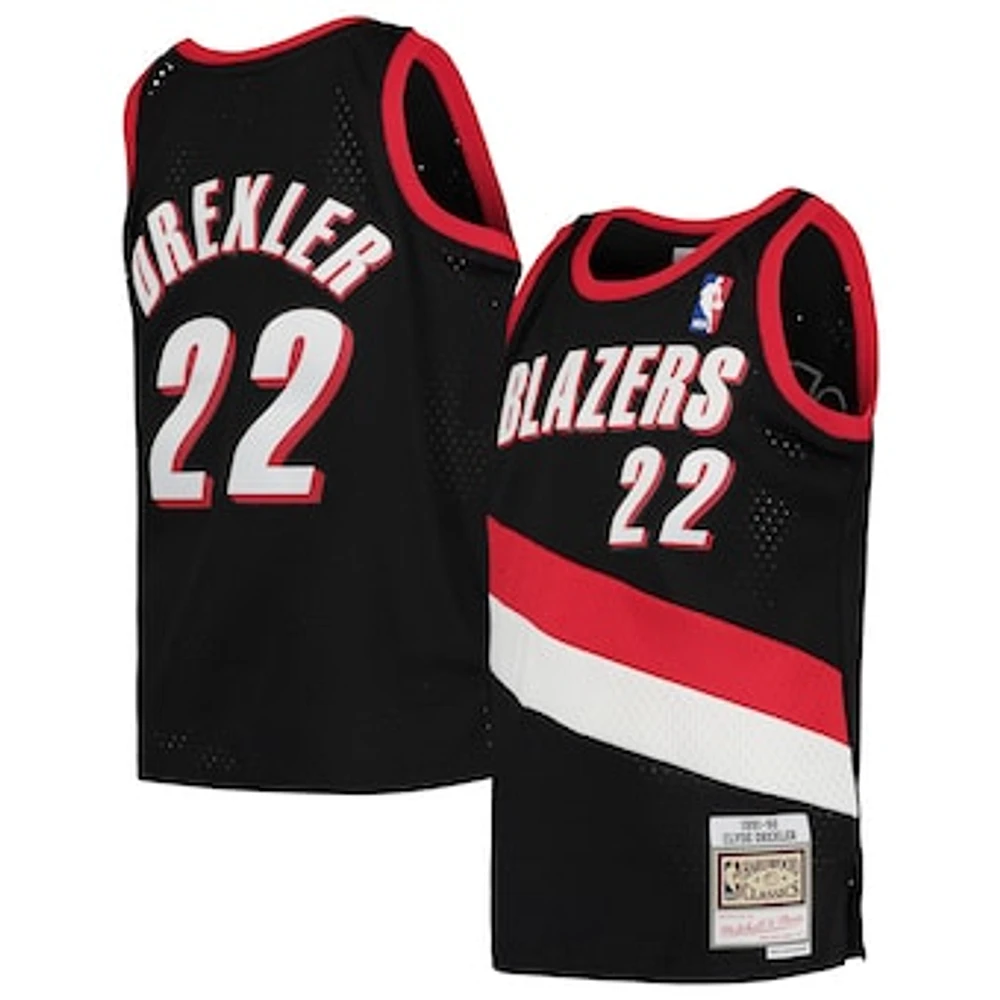 Youth Mitchell & Ness Clyde Drexler Black Portland Trail Blazers 1991/92 Hardwood Classics Swingman Jersey