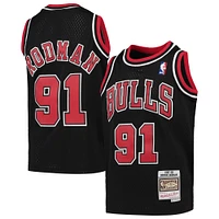 Youth Mitchell & Ness Dennis Rodman Black Chicago Bulls 1997-98 Hardwood Classics Swingman Jersey