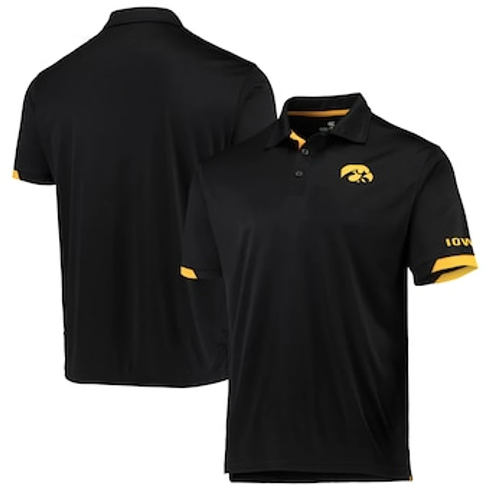 Men's Colosseum Black Iowa Hawkeyes Santry Lightweight Polo