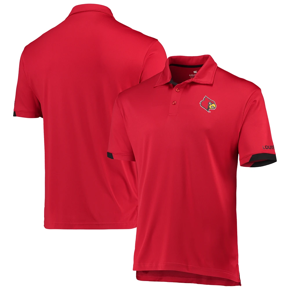 Men's Colosseum Red Louisville Cardinals Santry Lightweight Polo