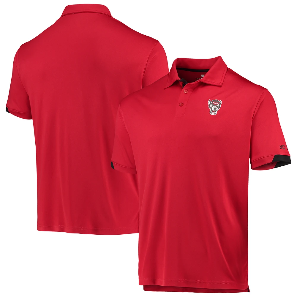 Men's Colosseum Red NC State Wolfpack Santry Lightweight Polo