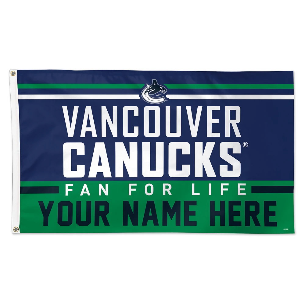 WinCraft Vancouver Canucks 3' x 5' One-Sided Deluxe Personalized Flag