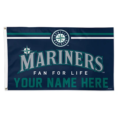WinCraft Seattle Mariners 3' x 5' One-Sided Deluxe Personalized Flag