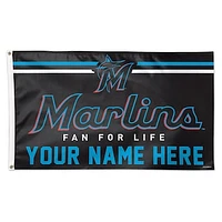 WinCraft Miami Marlins 3' x 5' One-Sided Deluxe Personalized Flag