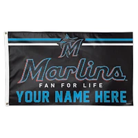 WinCraft Miami Marlins 3' x 5' One-Sided Deluxe Personalized Flag