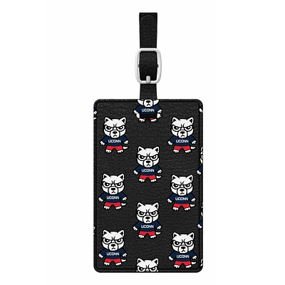 Black UConn Huskies Mascot Tokyodachi Luggage Tag