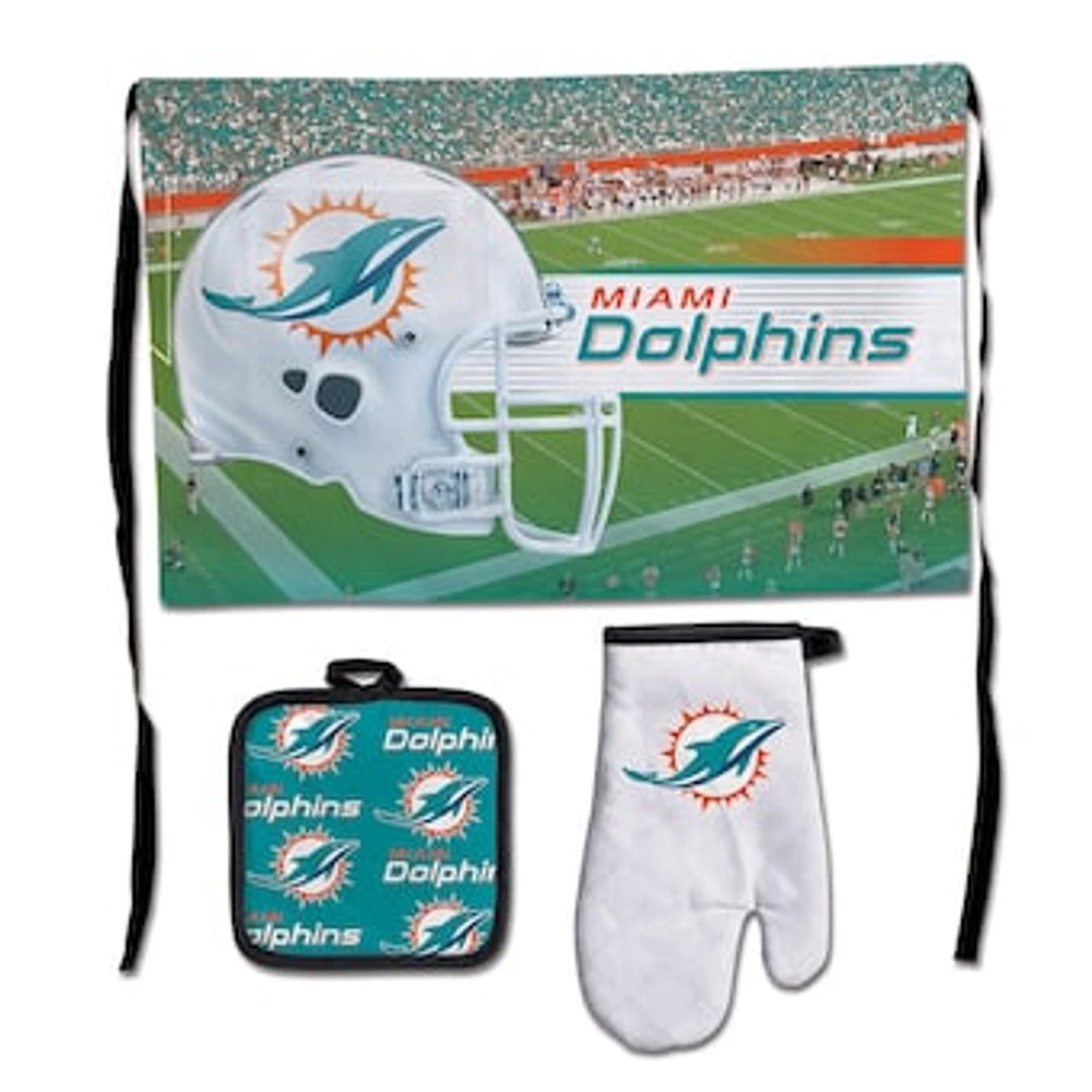 WinCraft Miami Dolphins 3-Piece Barbecue Set