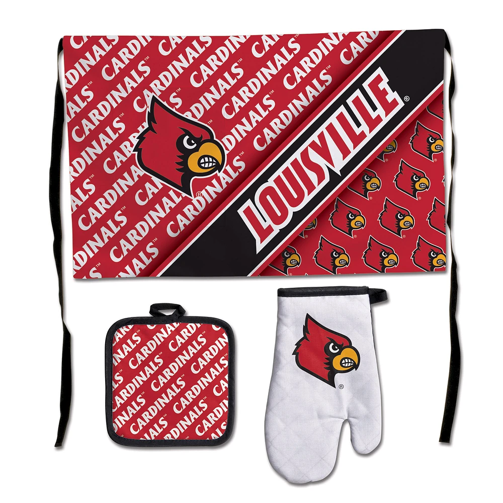 WinCraft Louisville Cardinals 3-Piece Barbecue Set