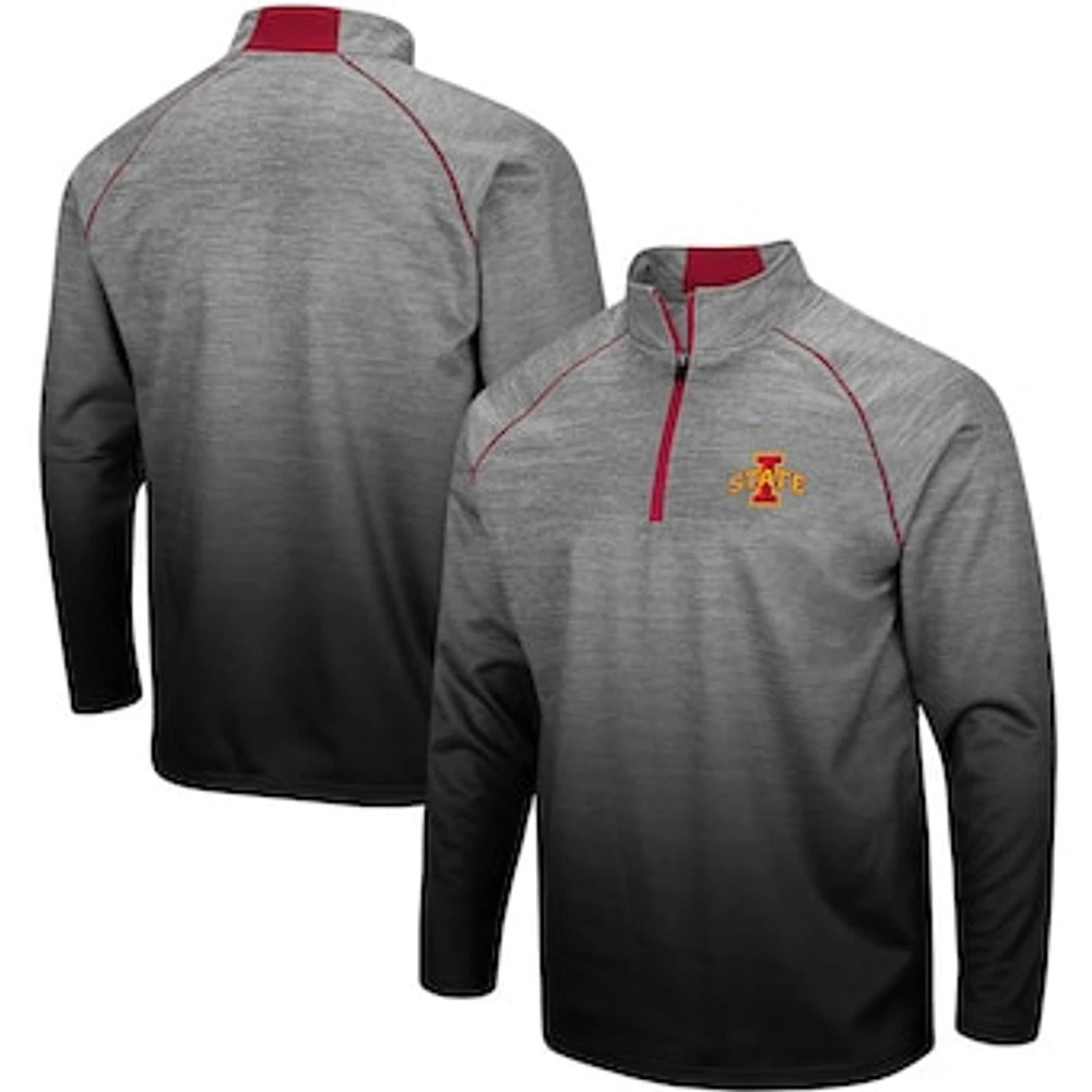 Men's Colosseum Heathered Gray Iowa State Cyclones Sitwell Sublimated Quarter-Zip Pullover Jacket